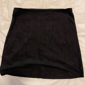 Plain black satin skirt